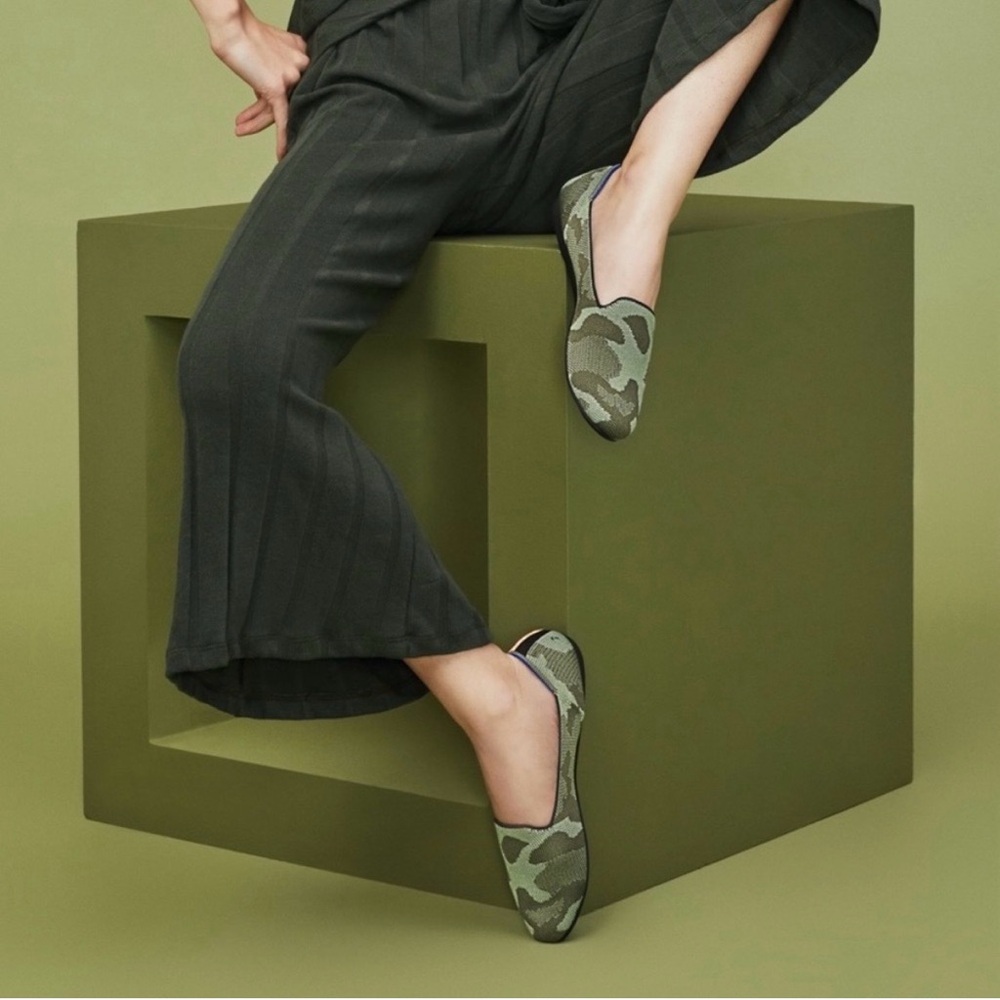 Rothy's | Olive Green Camouflage Loafers | Size 9